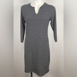Coolibar women’s dress, upf  50, black and white stripe. Women’s size Large.
